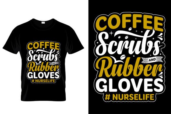 Coffee Scrubs and Rubber Gloves Graphics for T-Shirt Designs