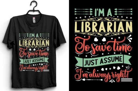 Librarian Typography T-shirt Design: Graphics for Modern Content