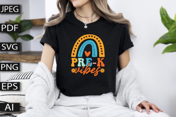 Pre-k Vibes Typography T-Shirt Design Graphics Review