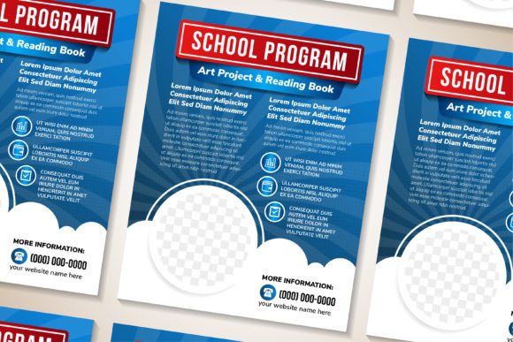 School Program Vertical Banner Graphics and Print Templates Review