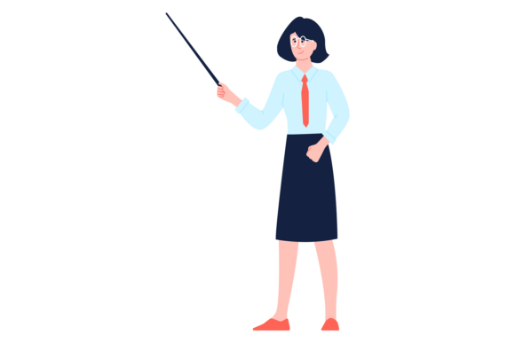 School Teacher Color Character. Educatio Graphics & Illustrations Review