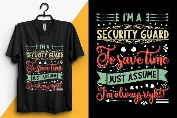 Security Guard Typography T-shirt Design: A Graphic Review