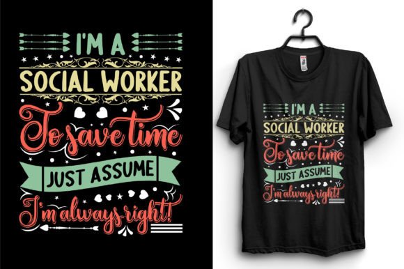 Social Worker Typography T-shirt Design: A Designer's Review of Graphics and T-Shirt Designs